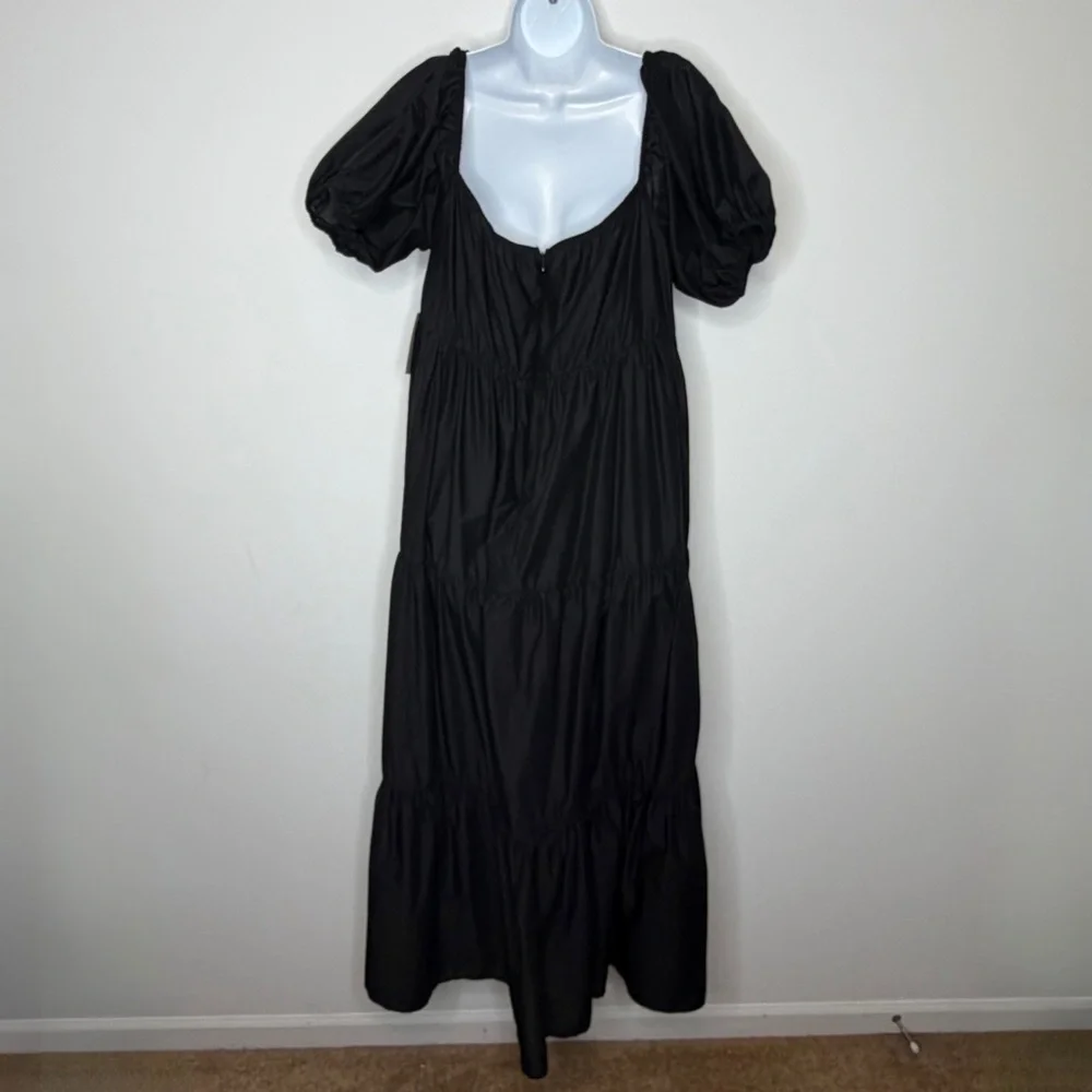 Eloquii Black Puff Sleeve Tiered Maxi Dress - Picture 7 of 12